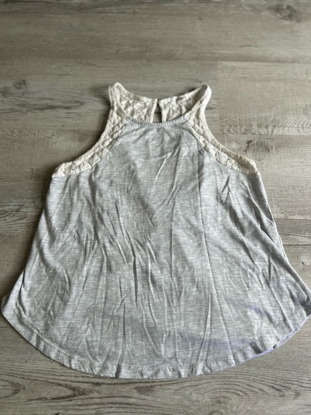 Ardene Cream Lace-Trim Racerback Tank